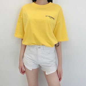 Raw Hem Denim Shorts, Korean Fashion